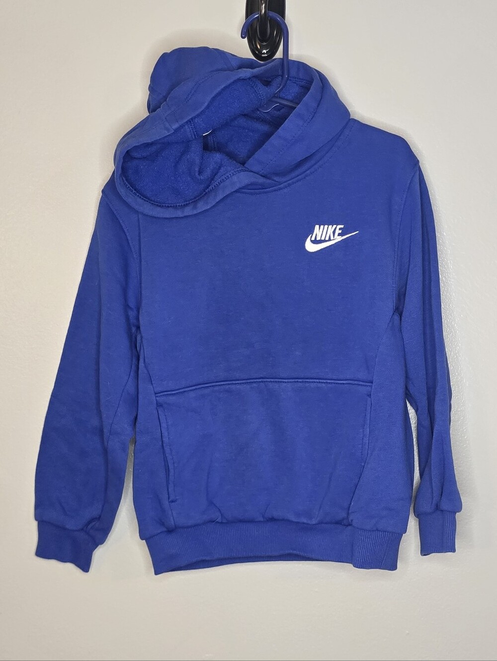 Nike Youth Royal Blue Pullover Hoodie with White Logo